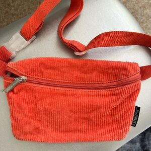 Corduroy Waist Bag - Bright Coral Orange
